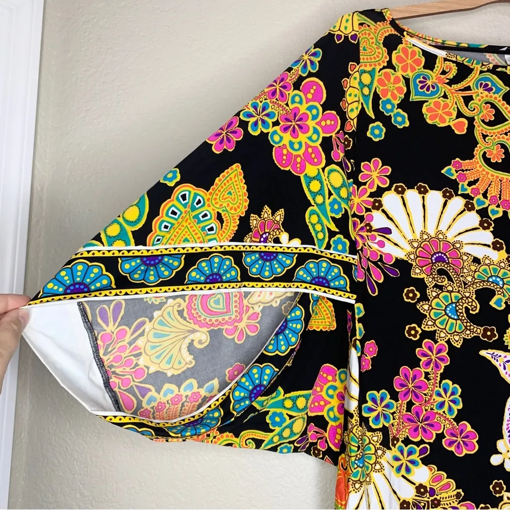 Trina Turk Nandini Multicolor Paisley Kaftan Tunic Dress Cover Up Size M - Image 7
