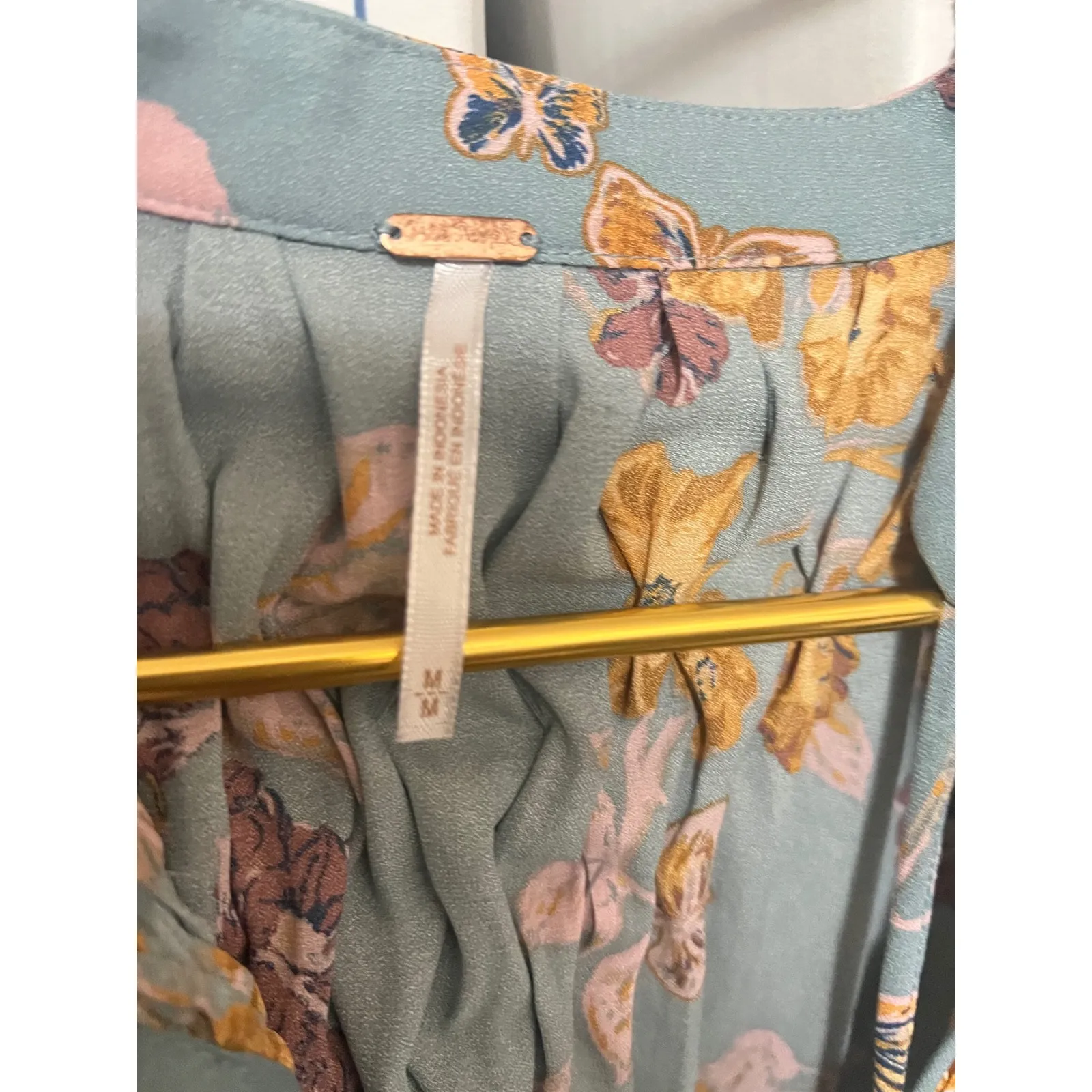 Free People Pebble Crepe Tunic Flowy Oversize Hippie Boho Floral Top M Flowy - Image 8