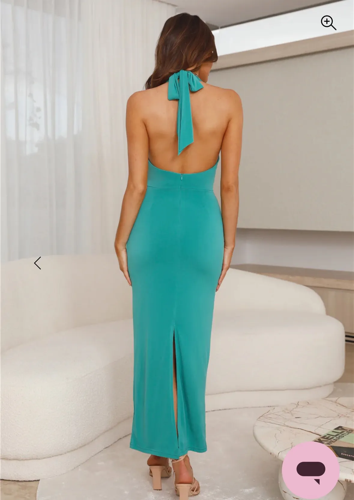 green Halter Neck Dress - Image 2