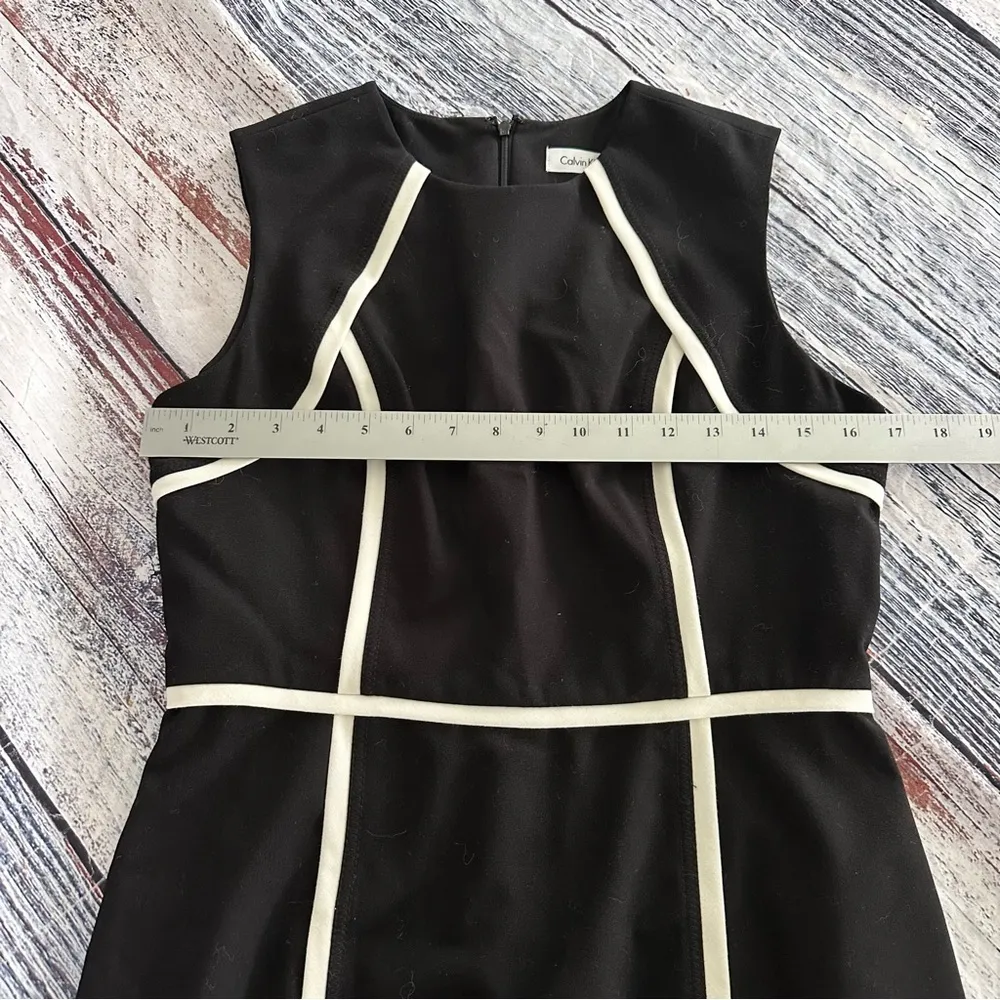 Calvin Klein Black and White Sheath Dress​ - Image 7