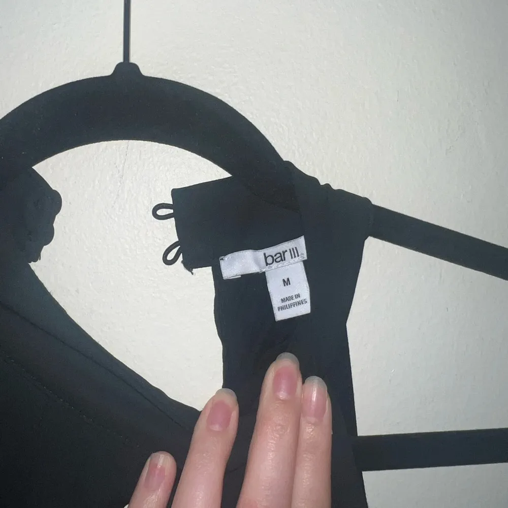 Bar III Black Sleeveless Top with Front Cutout - Image 3