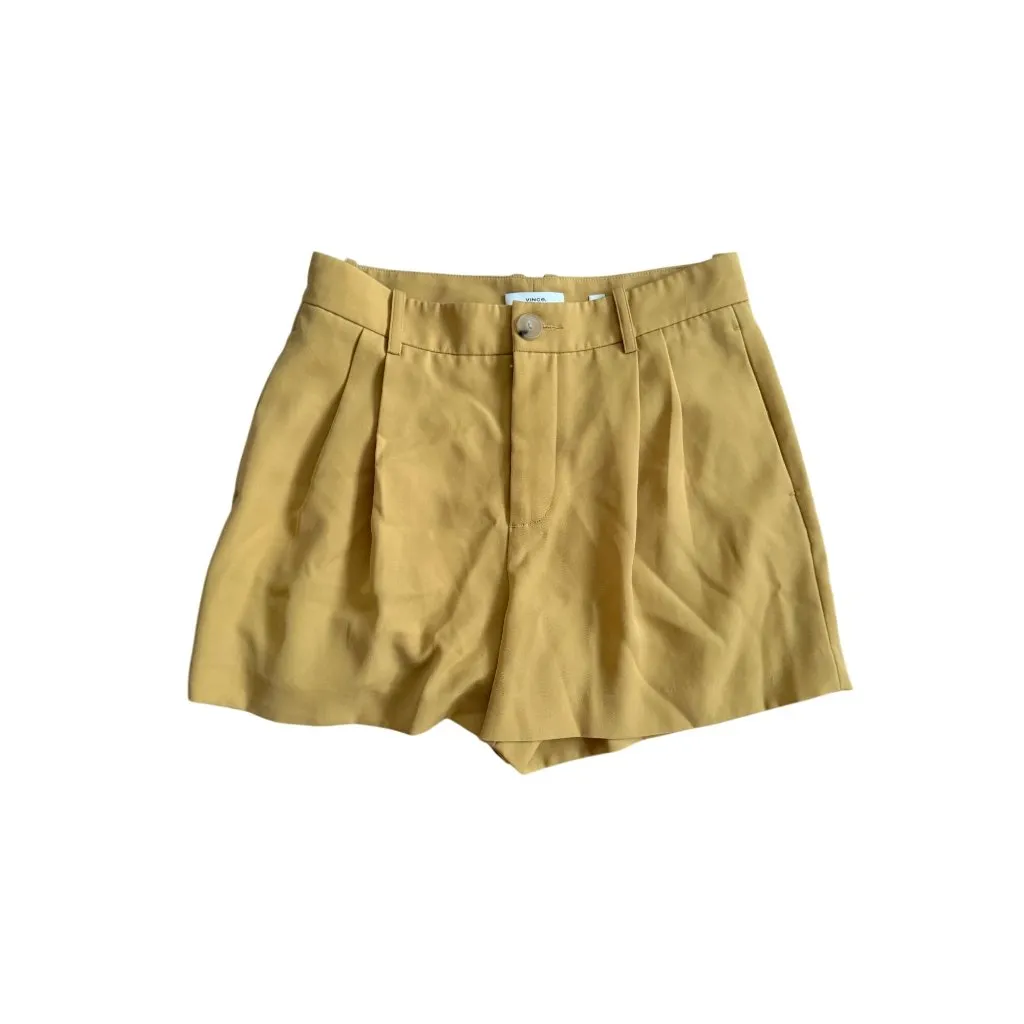 VINCE Women's Yellow High Waist Dress Shorts Size 6 - Image 9