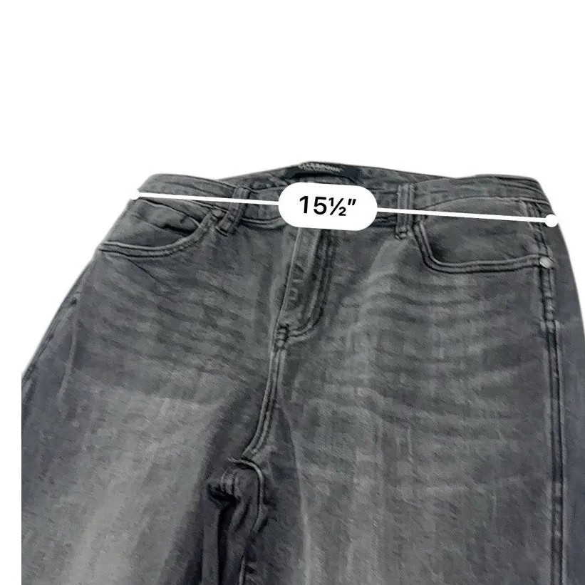 Liverpool Hannah Crop Flare Jeans Womens 10/30 Morel Slit Raw Hem Boho Chic Gray - Image 6