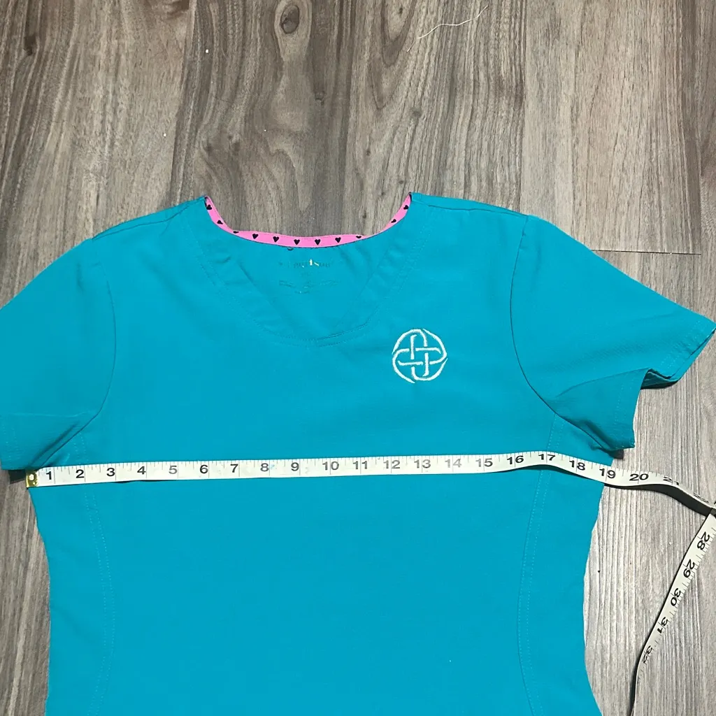 HeartSoul Turquoise Scrub Set Blue Size XS - Image 4