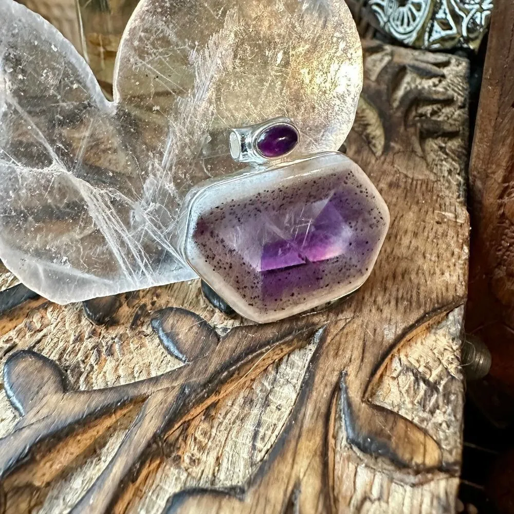 Natural Super 23 Amethyst Sterling Silver Pendant - Image 3