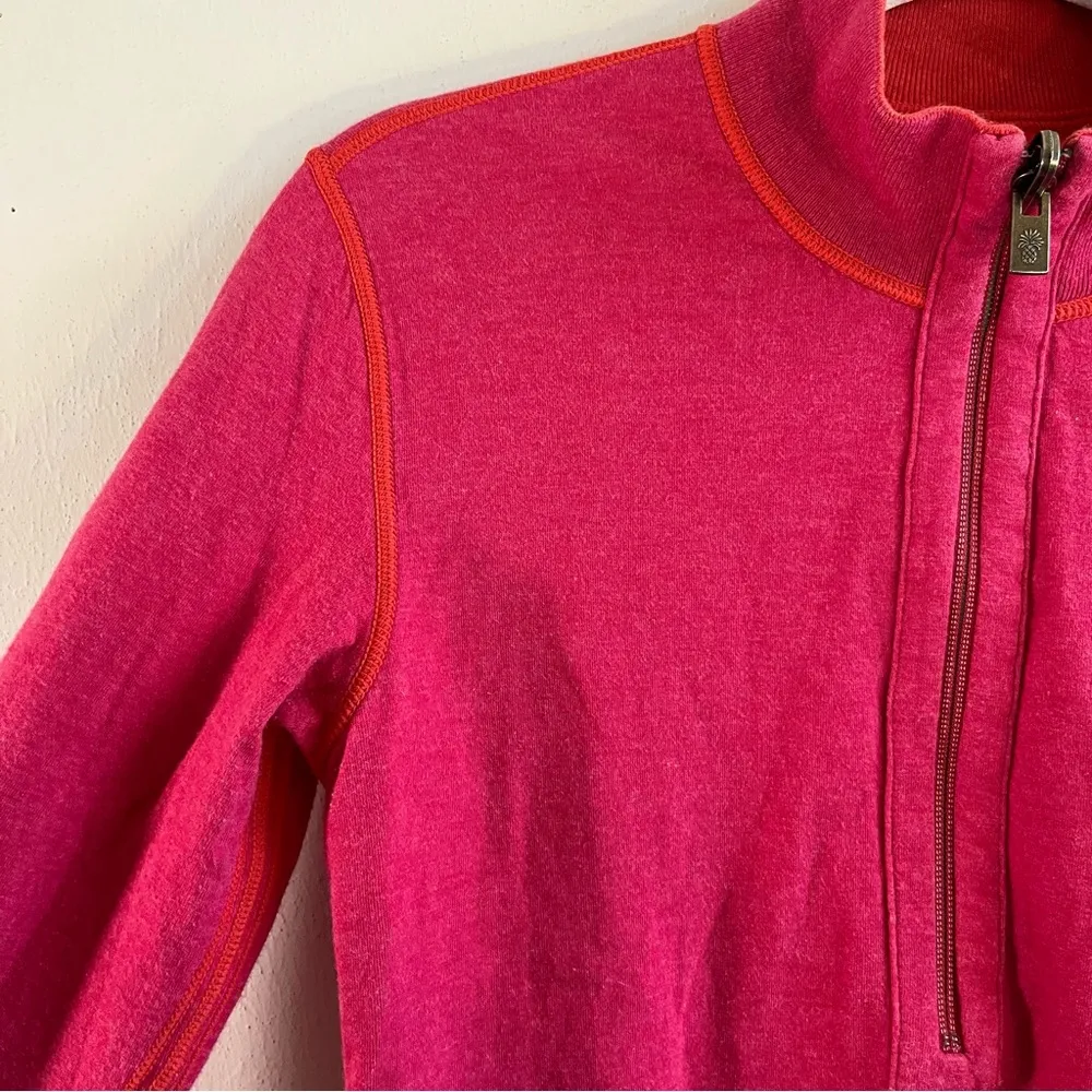 Tommy Bahama Sweater Women’s Pink & Red 1/4 Zip Reversible Knit Sz S(?) GUC - Image 3