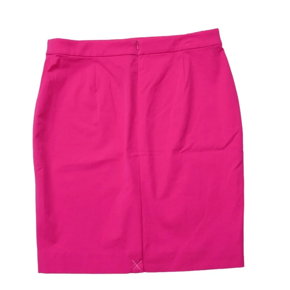 NWT J.Crew Petite No. 2 Pencil in Neon Fuchsia Pink Bi-stretch Cotton Skirt 12P - Image 4