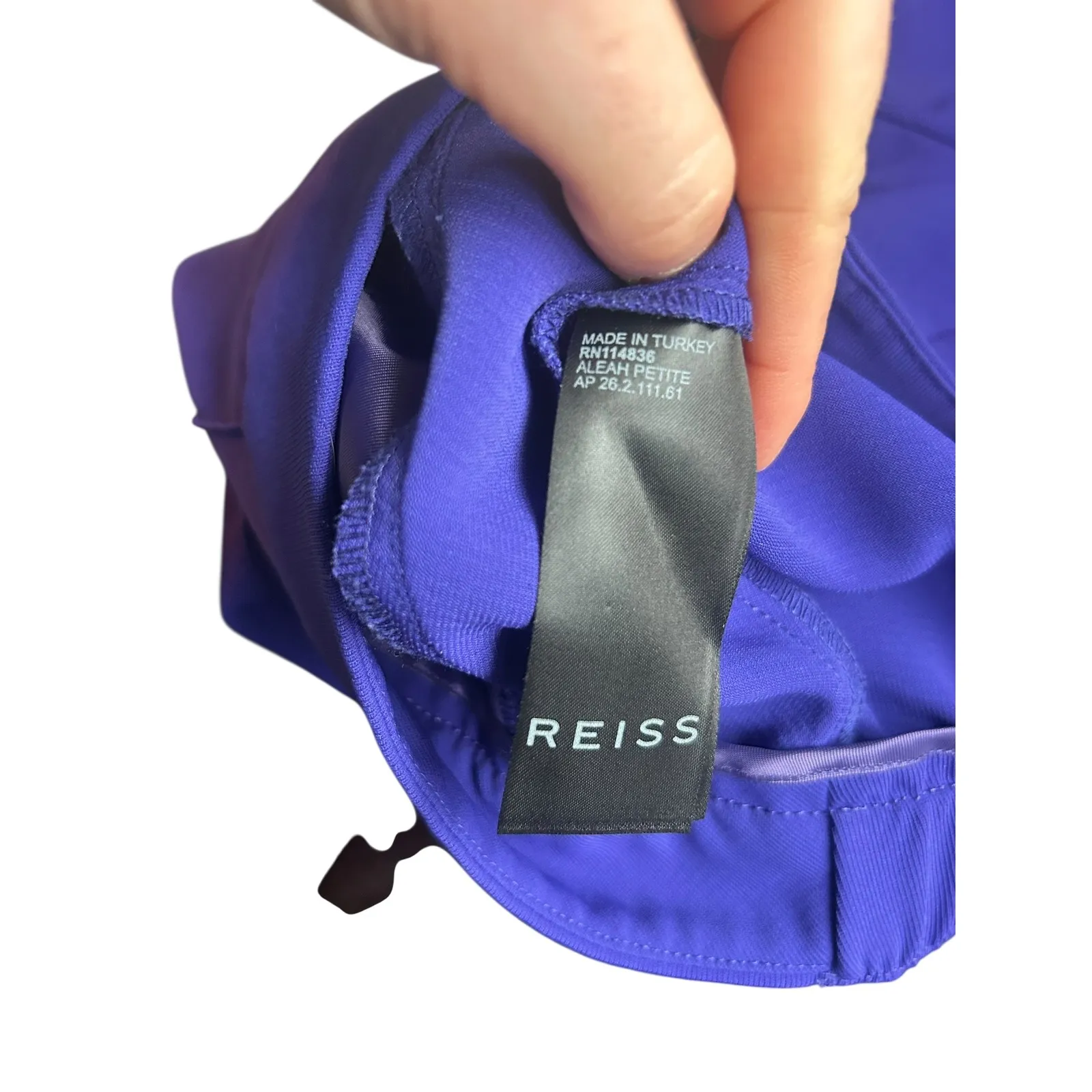 REISS Aleah Petite Pull On Trousers Purple Wide Leg Tailored Trousers UK 8 US 4 - Image 11