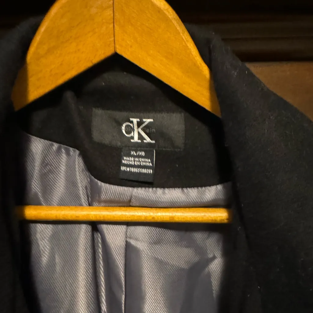 Calvin Klein Women's Wool Black Trench Coat - Image 3