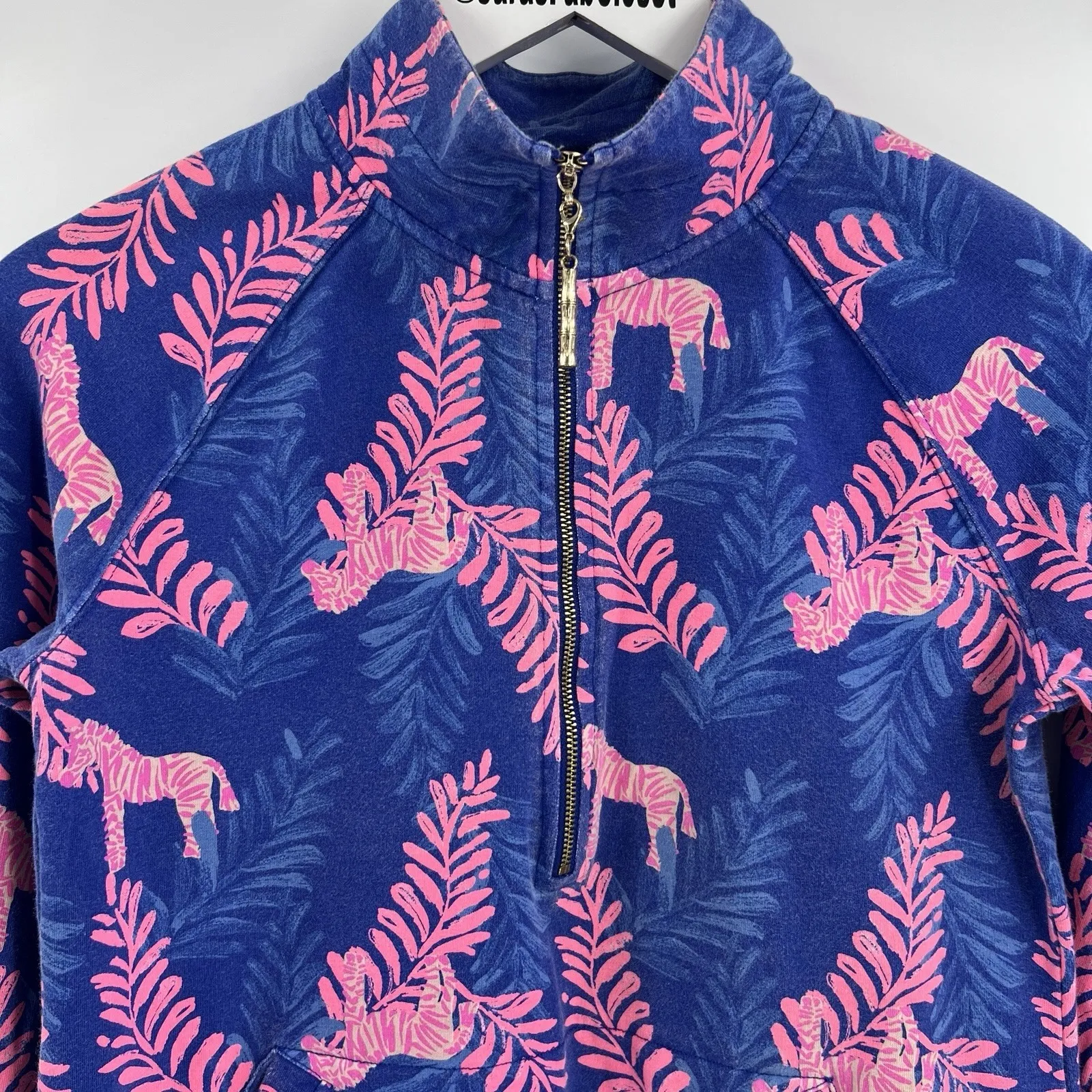 Lilly Pulitzer UPF 50+ Skipper Popover Royal Purple Dazzle Women's Size XS Beach - Image 4