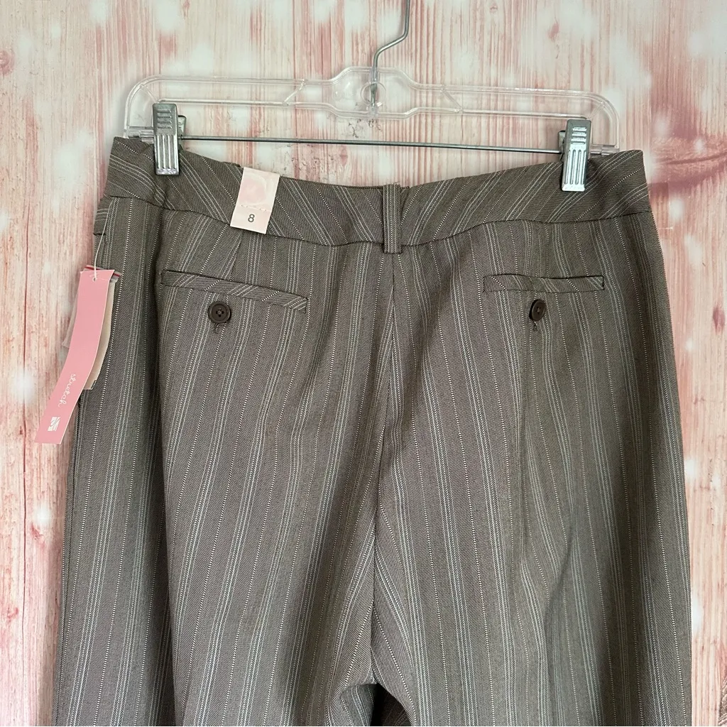 Dressbarn Mocha Brown Pinstripe Trouser Pants - Image 6