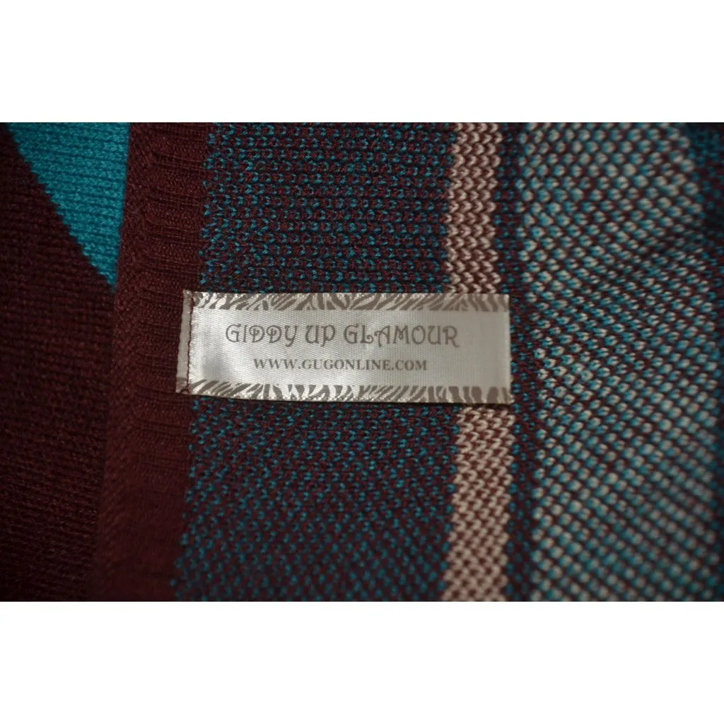 Giddy Up Glamour Cardigan Womens S Aztec Southwestern Open Front Fringe Fall - Image 11