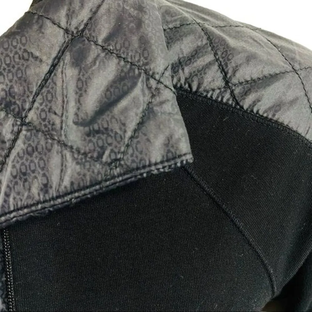 Athleta Pullover 1/4 Zip Black Pullover Quilted Panels Small - Image 4