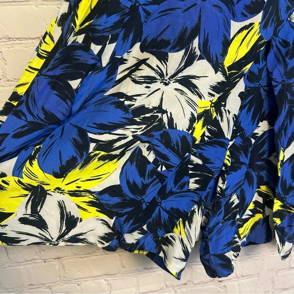 Veronika Maine Tropical print viscose wrap shorts size 14 ladies coastal preppy Blue - Image 8