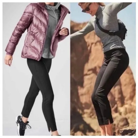 Athleta wander slim ankle pants hiking travel black pants size 0 - Image 2