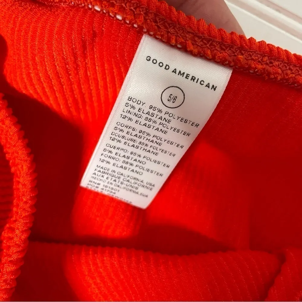 Good American Bottoms Swim Poppy Red 759 - Image 5