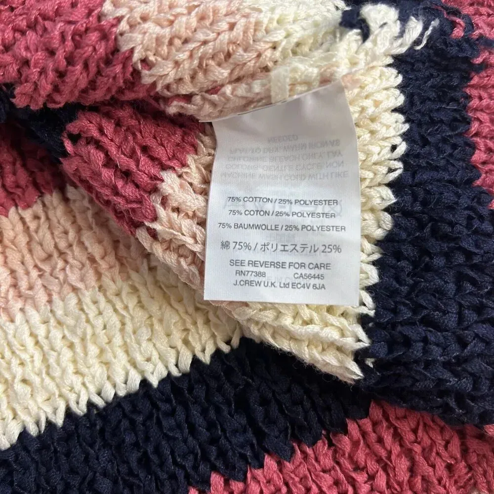 NEW! J. Crew Sweater Tank Stripe Navy Blue Rose Pink Ivory Sz XS Fall Winter - Image 6