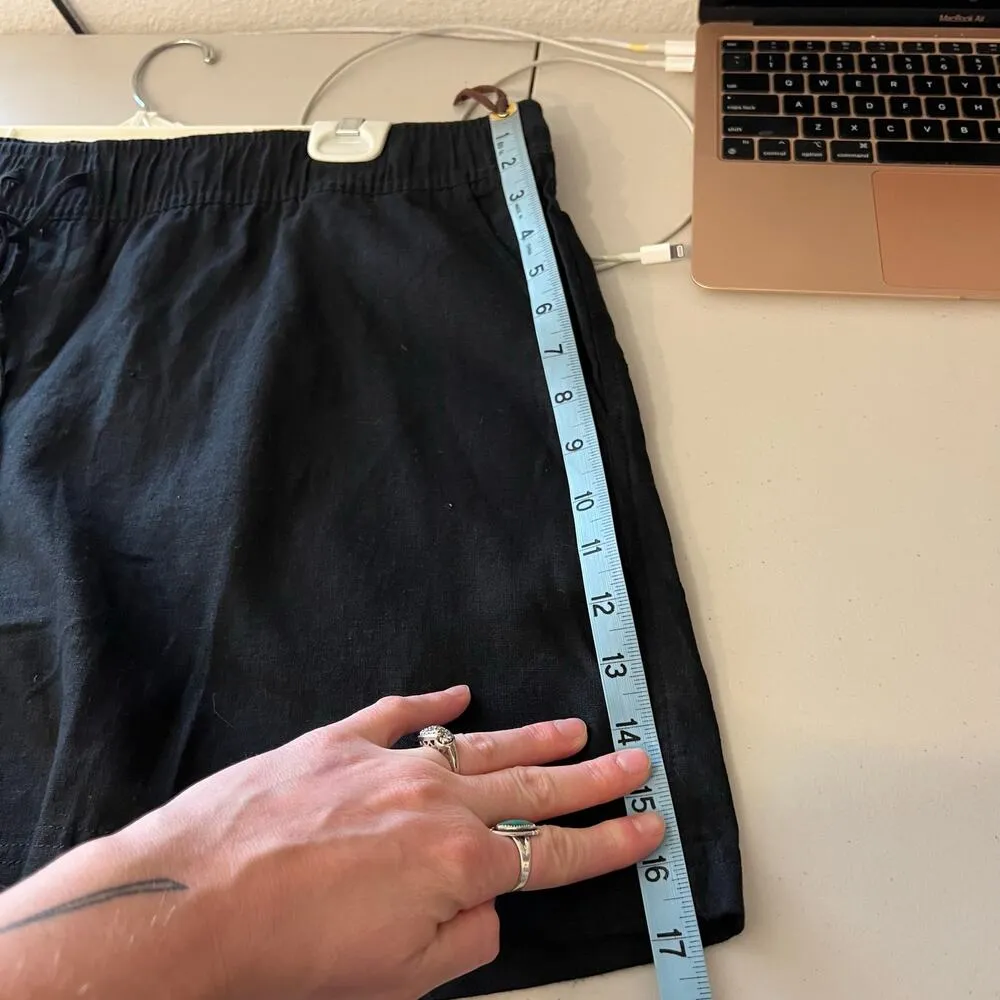 GAP Black Linen Drawstring Waist Summer Lightweight Shorts Size XXL NEW - Image 8