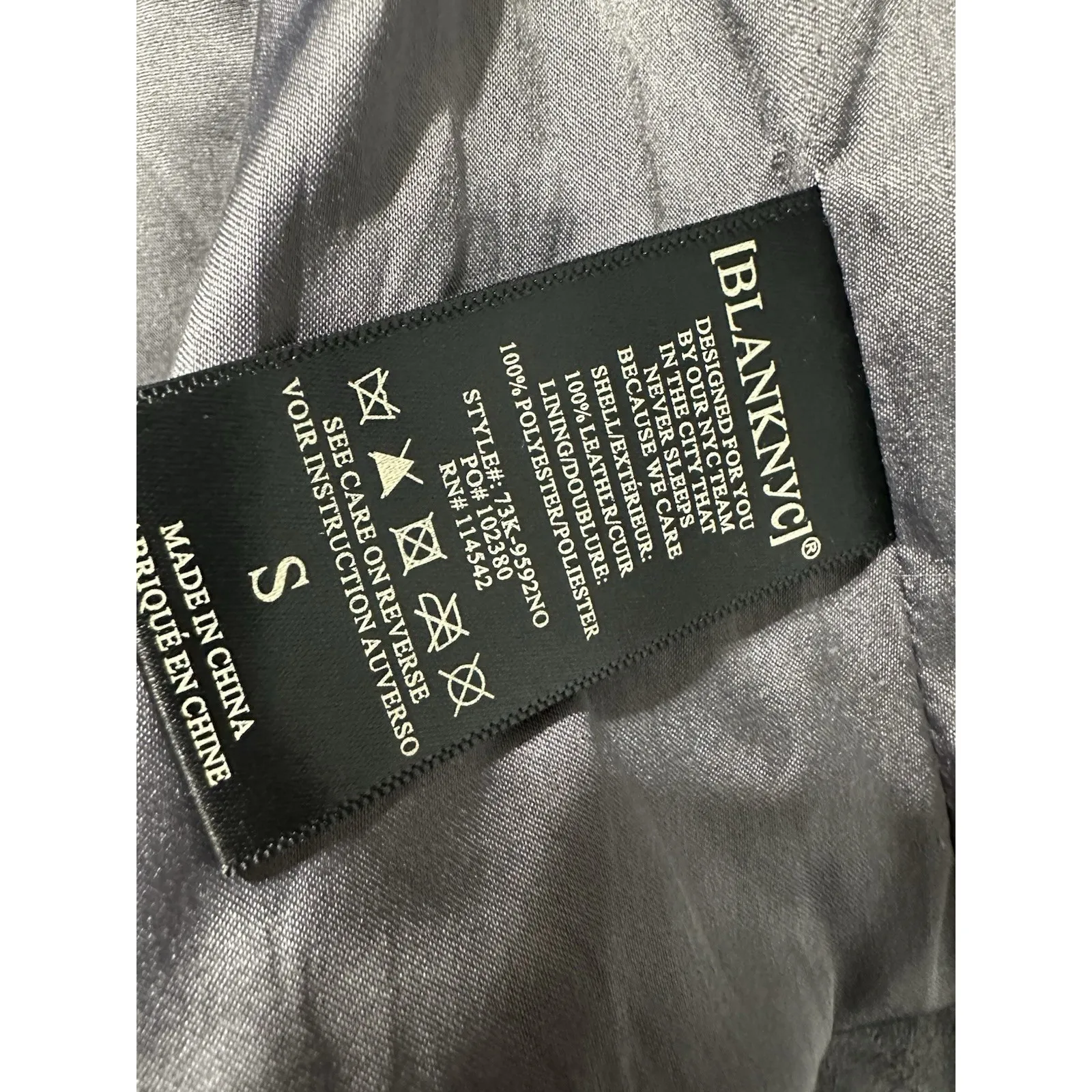 BLANKNYC Grey Genuine Suede Leather Zipper Details Moto Jacket Size S Gray - Image 9