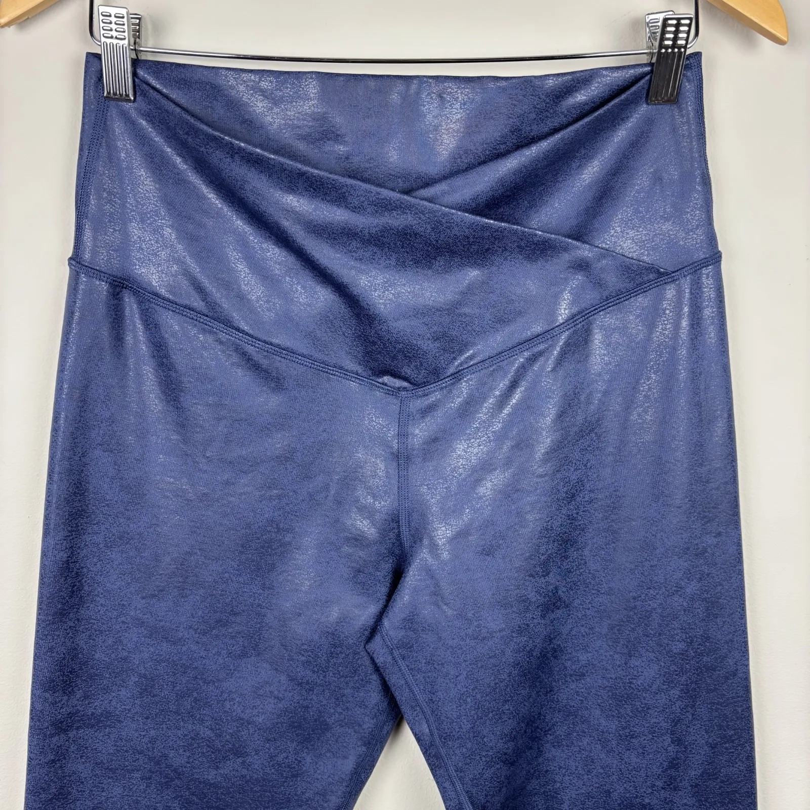 OFFLINE by‎ Aerie Crossover Leggings Womens XL Navy Blue Crackle Yoga Pilates - Image 5