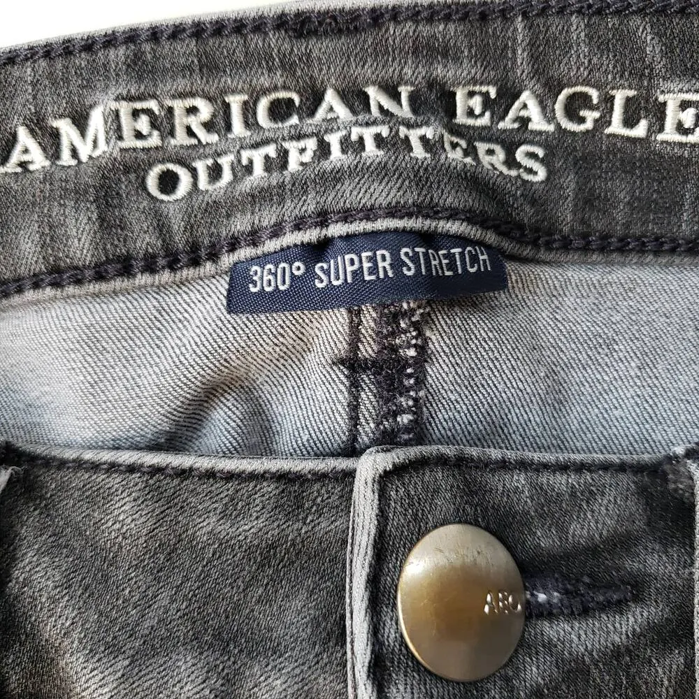 American Eagle Womens Shorts Size 6 Hi-Rise Jean Booty Distressed Black Festival - Image 8