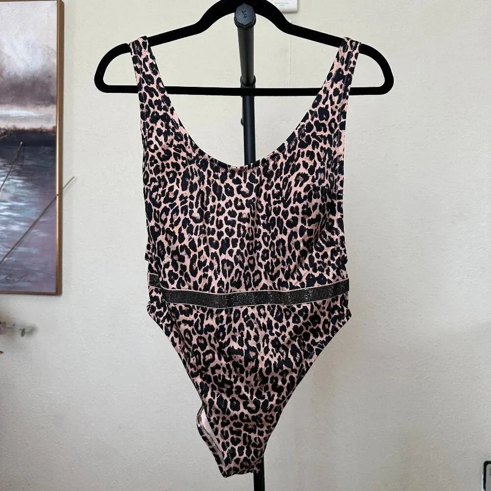 Victoria Secret Women's Leopard Shine Strap Plunge One-Piece Swimsuit‎ Si… - Image 2