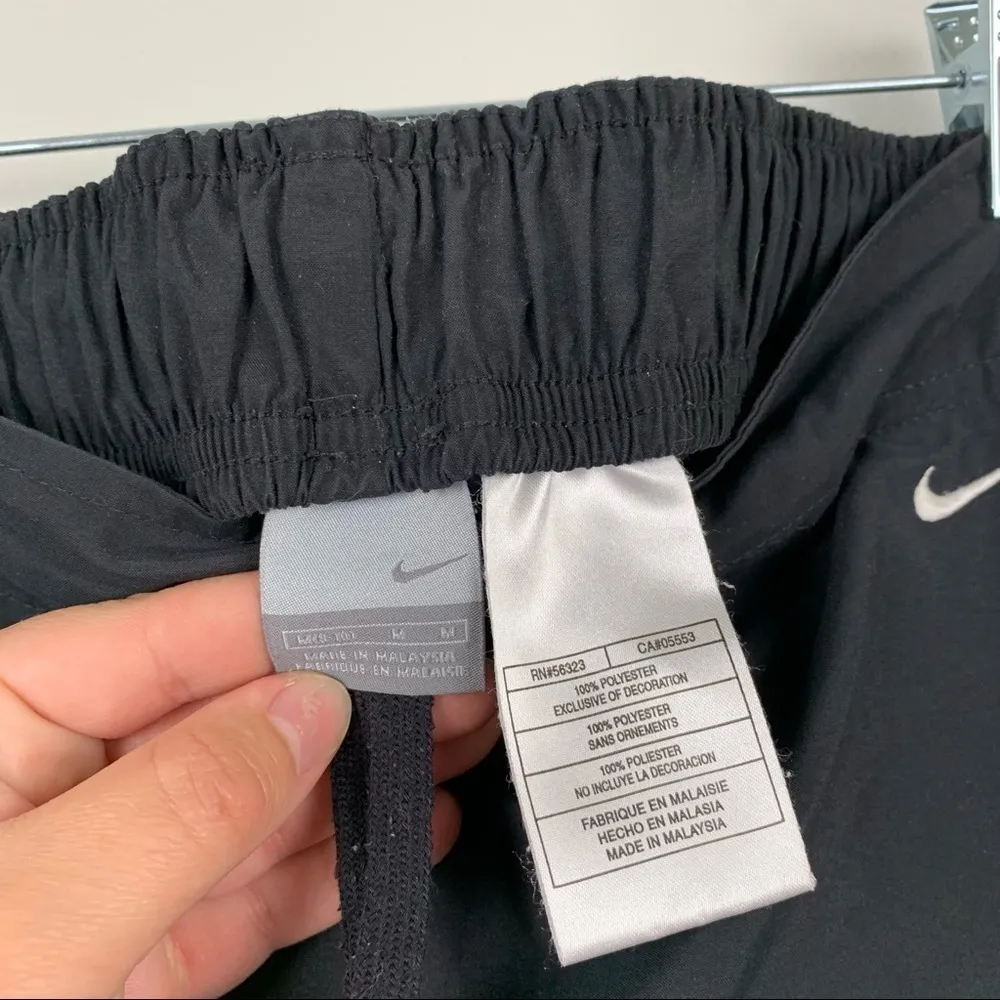 NIKE Womens Polyester‎ Track Pants Drawstring Black - Image 5