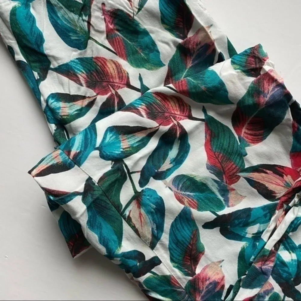 Onia • Topical Leafy Mila Pants • Green Pink White Loose Lightweight - Image 7