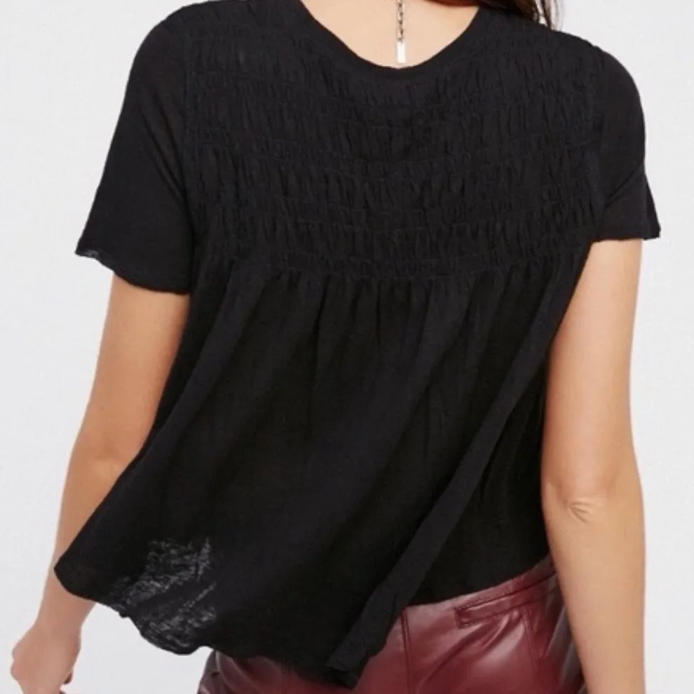 Free People  Womens Dani Shirred Basic T-Shirt - Image 2