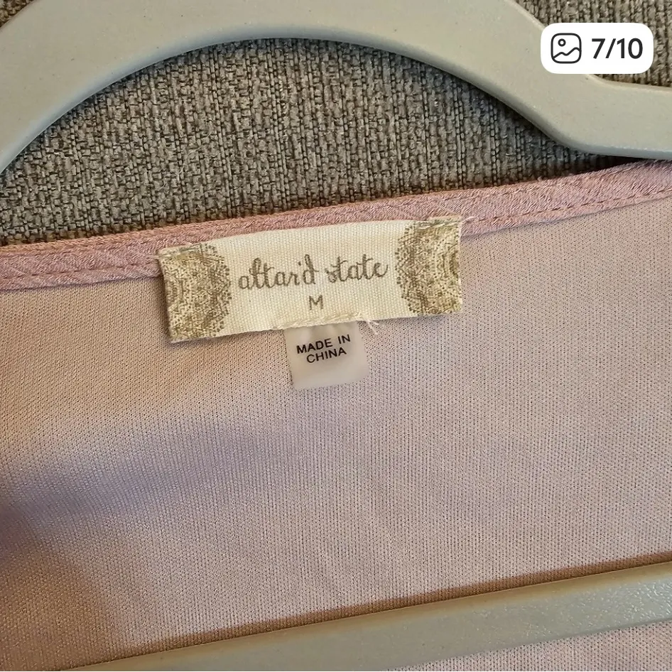 Altar'd State Pink Floral Bohi Flare Sleeve Festive Cottagecore Romper Medium - Image 7