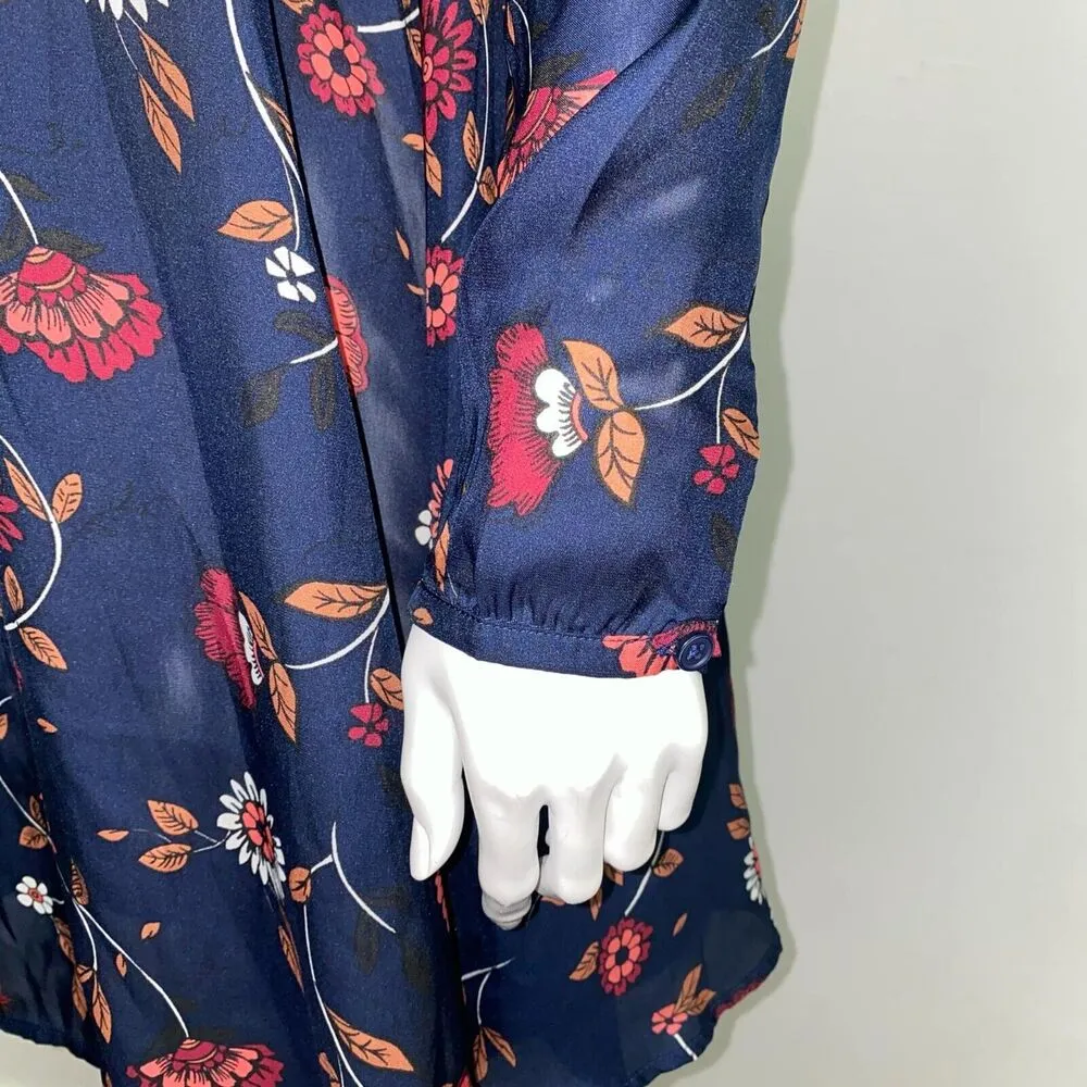 NWT Cupcakes & Cashmere Long Sleeve Floral Boho Keyhole Dress Women's Size S - Image 5