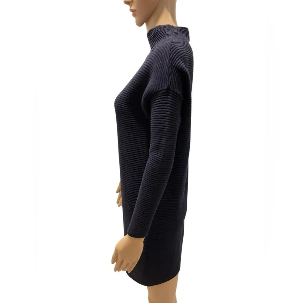 ONLY Elegant Black Ribbed Sweater Dress/Tunic size XS - Image 3