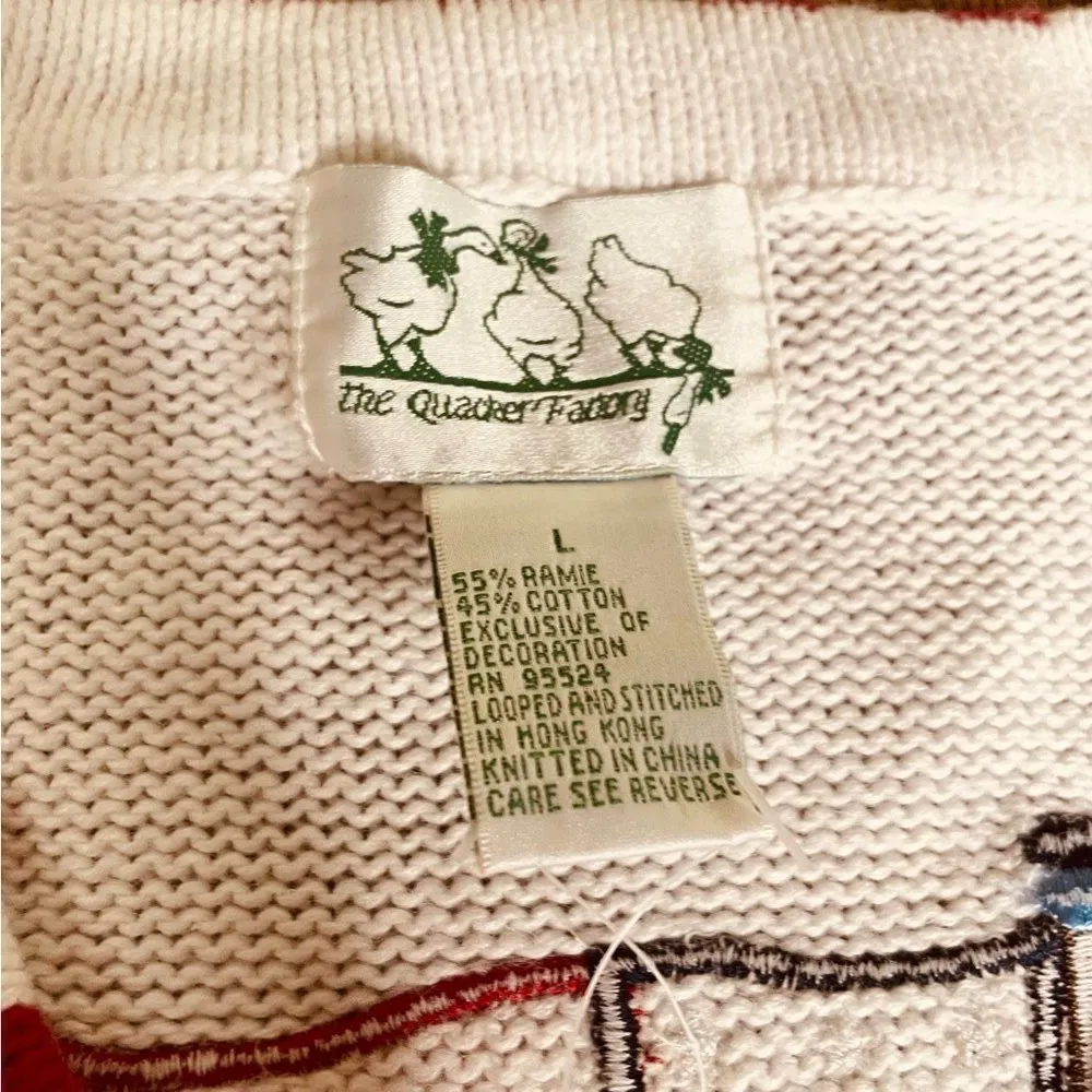 Quacker Factory Fourth July Independence Day  Patriotic American Flag Cardigan L - Image 4