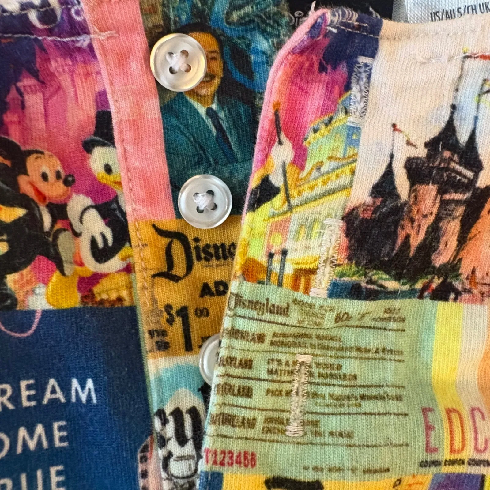 Disney RARE 100 Disneyland Map Print T-Shirt Dress Colorful Theme‎ Park 
Small - Image 7