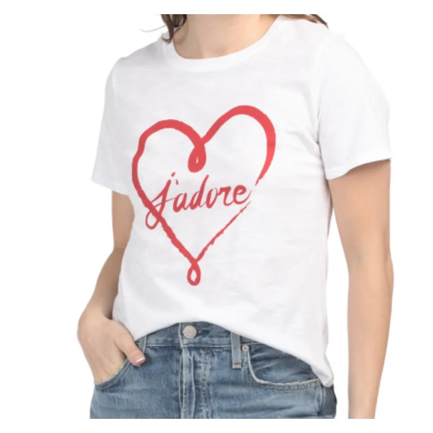 Cinq à Sept J'adore Heart Shrunken Tee - Image 2