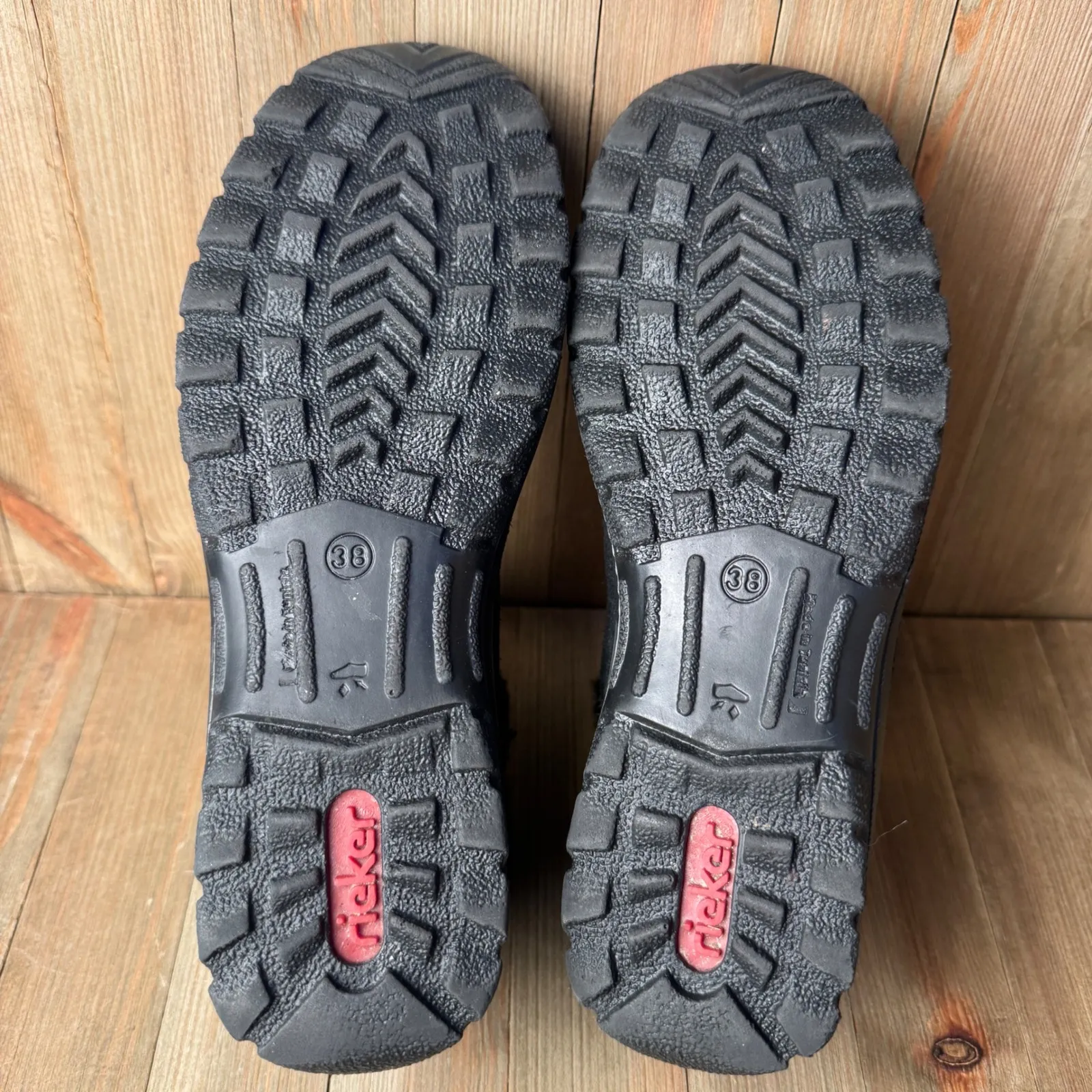 Rieker Tex Sz‎ 38 Waterproof Suede Leather Winter Ankle Boots Zip Faux Fur Black Size 7.5 - Image 7