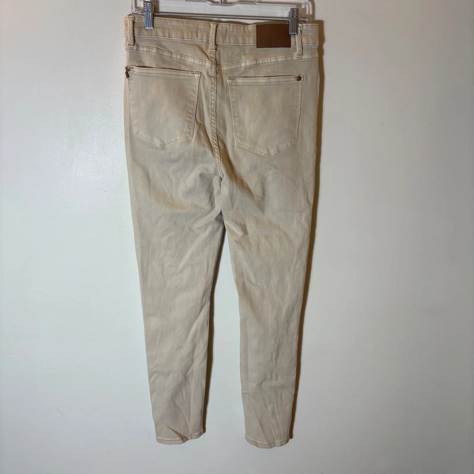 Judy Blue High Waist Tummy Control Garment Dyed Bone Skinny Jeans Size 13/31 - Image 5