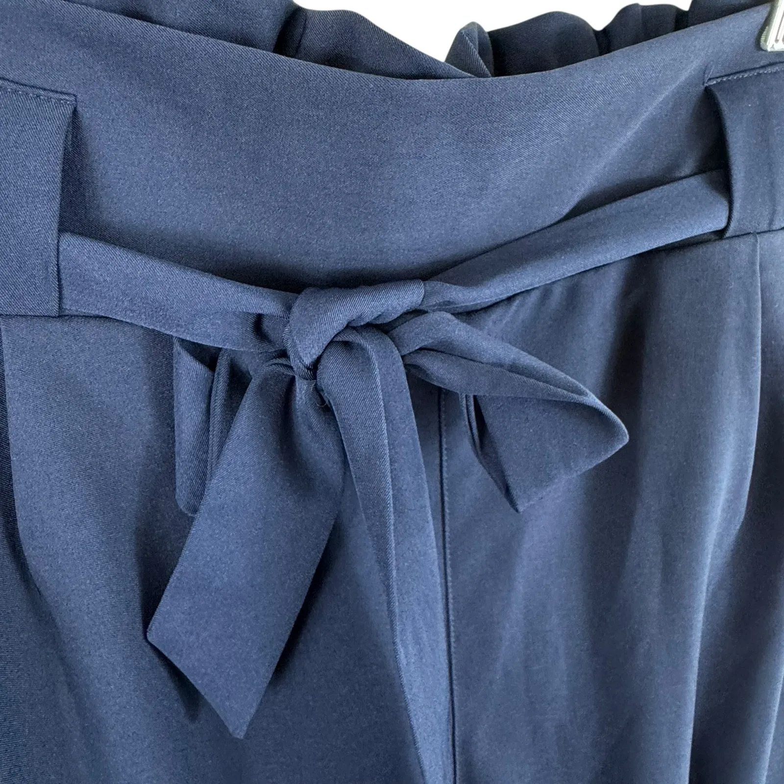 Grace Karin NWT Navy Blue High Rise Paperbag Skinny Cropped Belted Pants Sz 2XL - Image 4