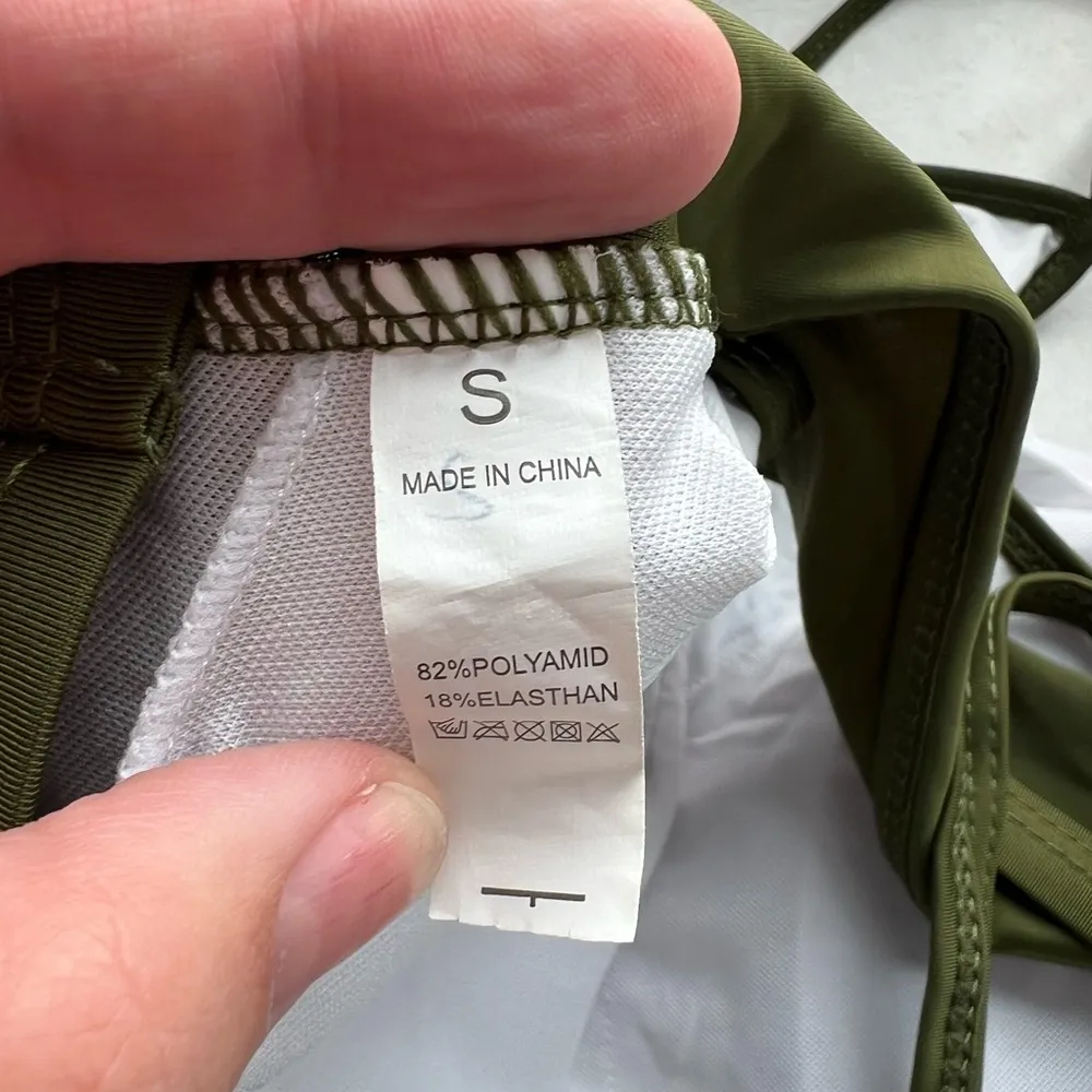 Olive black small sport bikini top - Image 3