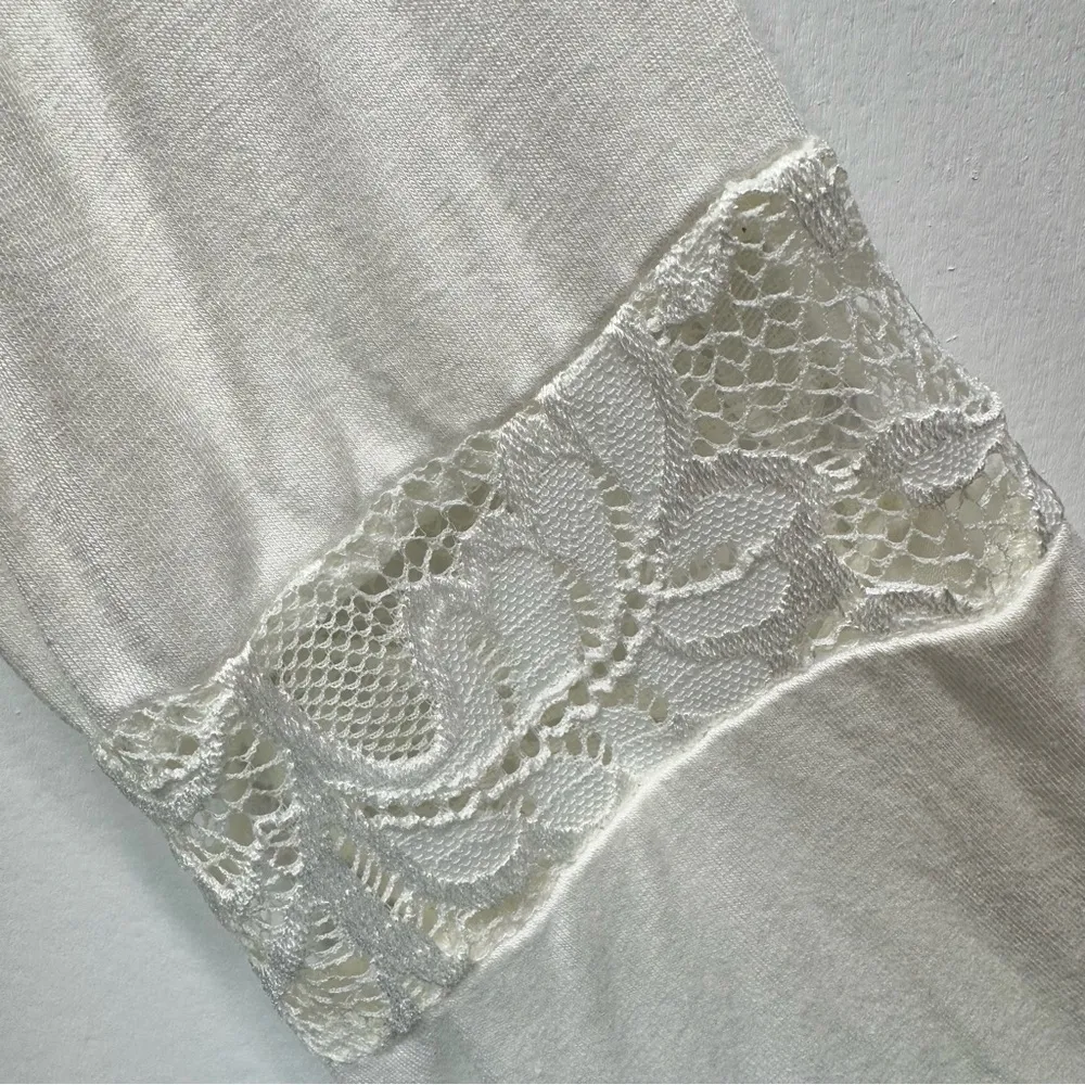 Cream Boho Knit and Lace Top YOINS Your Inspiration Bell Sleeves Prairie Hippie - Image 4