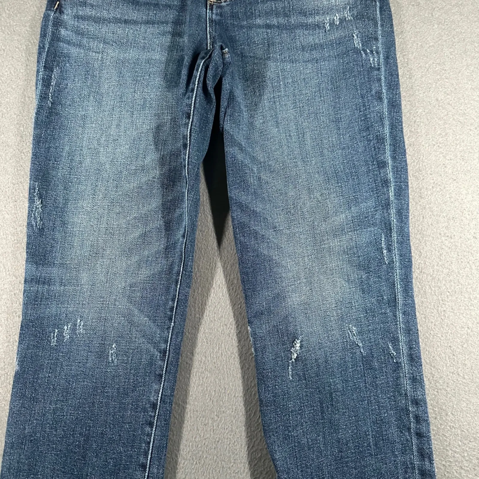 KUT From The Kloth Reese Ankle Straight Jeans Womens 4 Blue Distressed Cropped - Image 3
