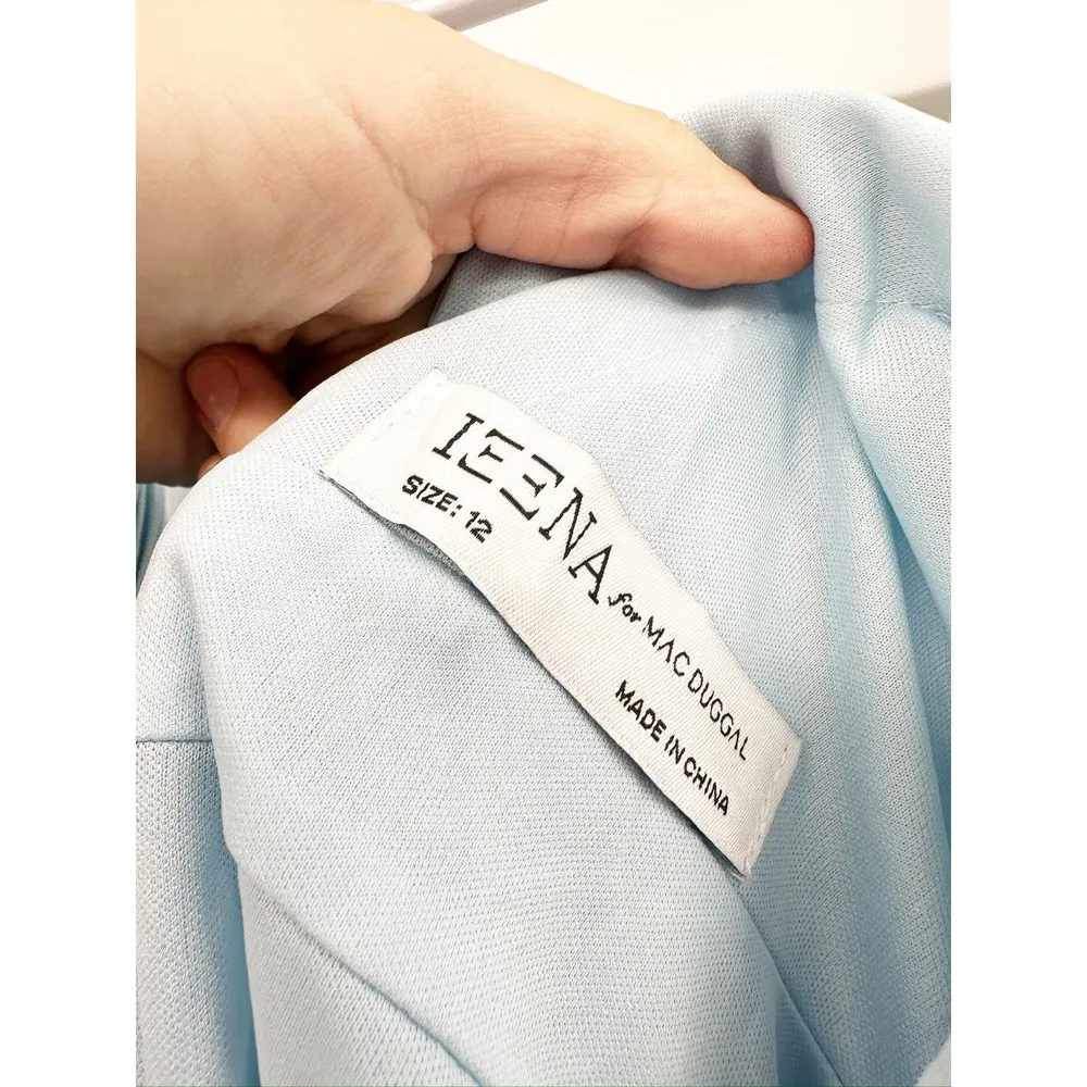 Mac Duggal 55321 Powder Blue Pleated Chiffon Sleeveless V-Neck Gown 12 - Image 6