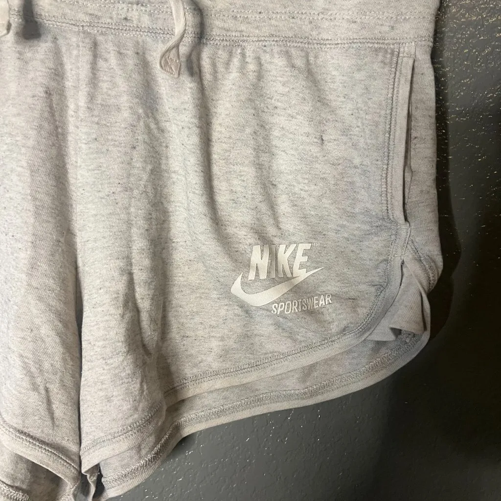Nike Sportswear Gray Drawstring Shorts - Medium - Image 3