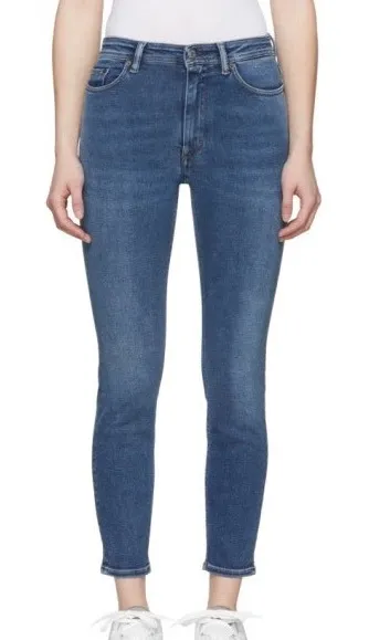 Acne Studios Bla Konst Peg Mid Blue Denim Jeans Tag 29 actual 26/28 Italy - Image 1