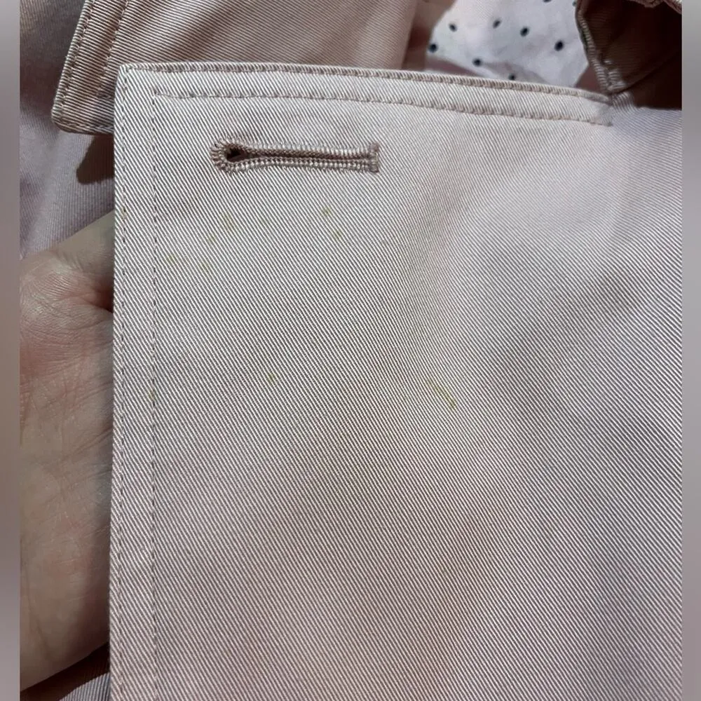 Vintage Jones New York Pink Trench Coat With Polka Dot Lining Women’s Size M - Image 14