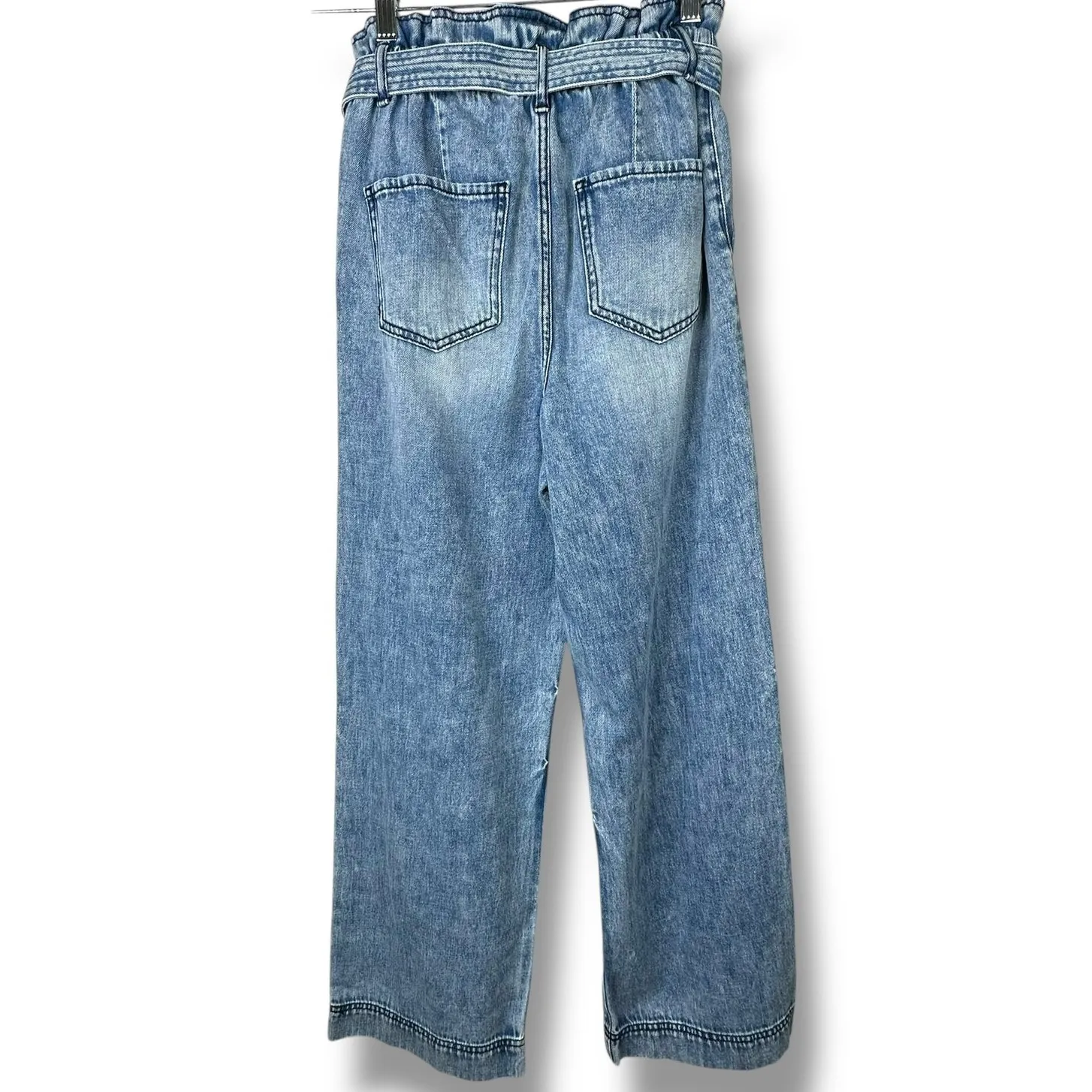 Sam Edelman Rayne Belted Paper Bag High Waist Soft Straight Ankle Jean Size 25 - Image 7