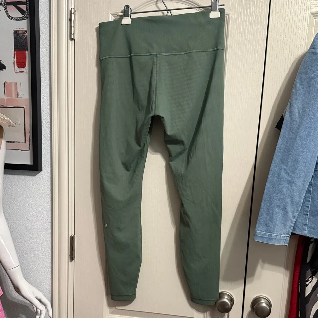 Lululemon Align Ribbed High Rise Pant 28" in Dark Forest - Image 3