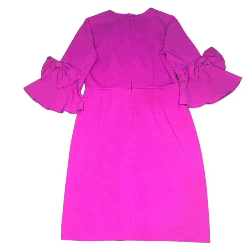 NWT Anthropologie Donna Morgan Women's 8 Pink Bell Sleeve‎ Sheath Dress - Image 7