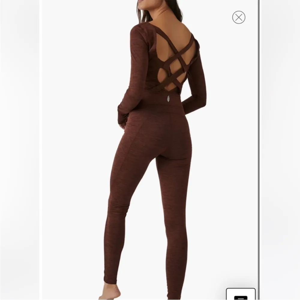 Free People Movement Relieve Crossback Jumpsuit Brown Size L - Image 2
