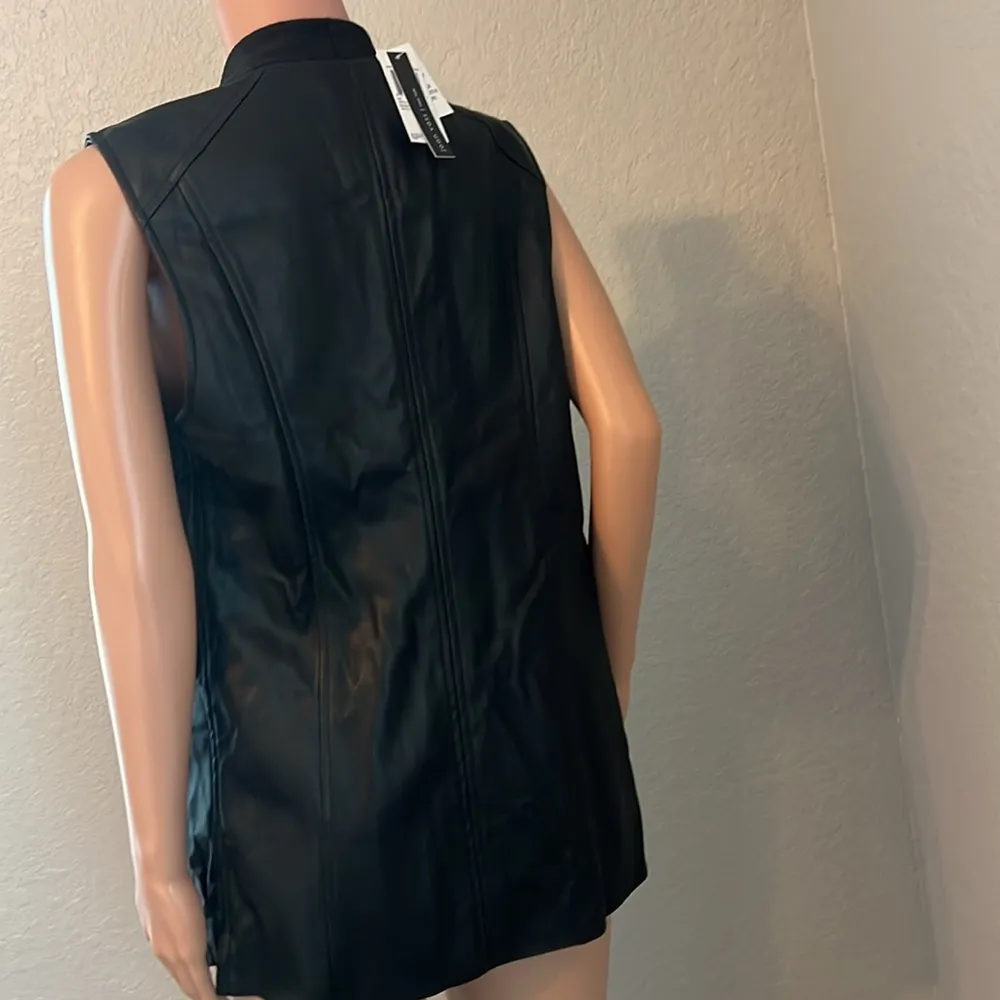 Joan Vass new york faux leather black Casual vest size Medium retail $78 NWT - Image 5